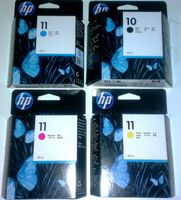 4x Original HP10 HP 10 C4844A + HP 11 HP11 C4836A C4837A C4838A im Satz Set für HP Business Inkjet, HP Officejet - MHD überschritten