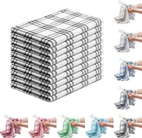 10er PACK Geschirrtücher Küchentücher Trockentücher Grubentücher 100% Baumwolle, Farbe: Schwarz