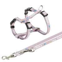 Trixie JUNIOR postroj pre šteňatá 23-34cm/8mm + vodítko 2,00m/8mm - svetlo fialová
