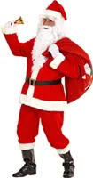 Komplettes Weihnachtsmann Kostüm mit Verkleidung und Perücke M/L