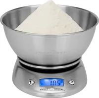 ProfiCook® Küchenwaage digital mit Schüssel | wiegt bis 5000g (in 1g-Schritten) | Zuwiegefunktion | Maßeinheiten: gr, ml, lb.oz, fl.oz | PC KW 1040