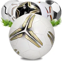 Fotbalový míč "Match" - míč pro děti a dospělé - velikost 5 ideální pro střílení gólů - sportovní míč pro vnitřní i venkovní použití - bílý/zlatý