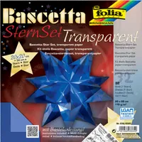folia Faltblätter Bascetta-Stern 200 x 200 mm 115 g/qm 32 Blatt blau-transparent