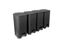 Go Practic Mülleimer Küche Mülltrennsystem 4x 40 L Mit Deckel Pedal Rollen Abfalleimer küche Müllbehälter schwarz