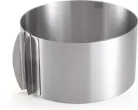 Verstellbarer Tortenring - Edelstahl - Clips zum Fixieren - robuste Springform, ideal für Tortenkreationen, matt silber