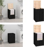 vidaXL Wäschetruhe Schwarz 44x44x66 cm Massivholz Kiefer - Wäschetruhe - Wäschetruhen - Wäschebox - Wäschekorb