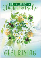 SUSY CARD Geburtstagskarte "Glücksblumen" DIN A5