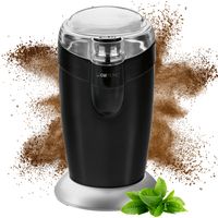 Elektrický mlynček na kávu Clatronic, mlynček na kávu so šľahacím nožom z nehrdzavejúcej ocele, kapacita 40 g, 120-wattový motor, čierno-nerezová oceľ, KSW 3306