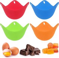 4 Stš¹ck Silikon-Ei-Pochierer, BPA-frei Lebensmittel-Grade Material Eier-Pochier-Tassen, Perfekt pochierte Eier MachenSet