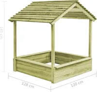 vidaXL Spielhaus für den Garten mit Sandkasten 128x120x145 Kiefernholz