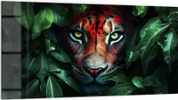 DEQORI Küchenrückwand Glas 100x50 cm 'Dschungelblick' Spritzschutz Bad Rückwand Küche