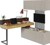 Furniture24 Wohnwand TEEN FLEX SET-03 für Jugendzimmer Kommode Schreibtisch Hängeschrank Led Licht