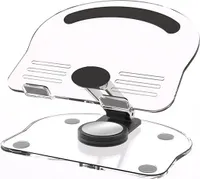 INF Transparenter Tablet-Ständer – 360° drehbar Schwarz