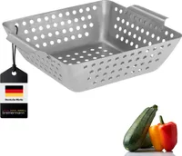 bremermann Grillkorb 27 x 7 x 21,5 cm Edelstahl Grillpfanne Grillplatte