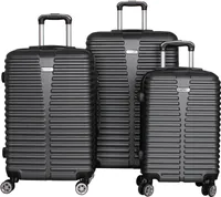 Linder Exclusiv Kofferset, Reisekofferset MC3080 Grau, Hartschalenkoffer, Doppeltragegriff mit Zahlenschloss, Trolley Reisekoffer 3tgl 4 Rollen Reisekoffer