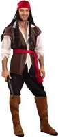 Verruchter Pirat Kostüm Freibeuter braun-weiss-rot
