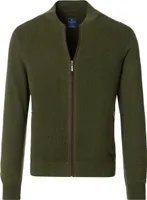 REDMOND Casual Herren Strickjacke Langarm Regular-Fit Olivgrün M