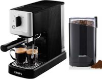Krups Espressomaschine Siebträger Calvi Steam & Pump XP344010 + Kaffeemühle F20342