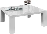 SalesFever Couchtisch quadratisch | Hochglanz lackiert | MDF-Holz | B 90 x T 90 x H 40 cm | weiß
