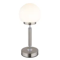 LED Tischleuchte silber, Touchdimmer, Akku, H 28,5 cm