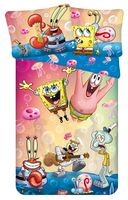 Kinder Bettwäsche Wendebettwäsche Spongebob Schwammkopf Patrick Thaddäus Garry Sandy Mr. Krebs Bettdecke 140x200  Kopfkissen 70x90 cm, 100 % Polyester