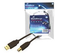 MediaRange Anschlusskabel USB 2.0 A->B St/St 3m schwarz Blister