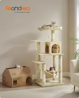 Kratzbaum, mehrstöckiges Katzenhaus, 143 cm hoch, mit 4 Kratzbäumen