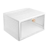 Univerzálny plastový stojan na topánky 36 x 28 x 21 cm, organizér na topánky na úsporu miesta, biely - ORGABOX