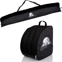 Rawstyle Skitasche Ski-Schuh-Tasche Set SKI-Tasche 160cm oder 180cm wasserdicht Ski Bag Ski Cover Wintersport Kombi (160cm-schwarz-schwarz)