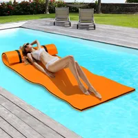 GOPLUS 220x90cm Schwimmender Teppich XPE, Wasserhängematte mit 3 Schichten, Wasserliege für Sonnenbaden, Wassersport, auf Pools, bis zu 100kg