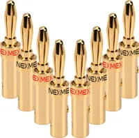 8x Bananenstecker 24K vergoldet NEXMEX High End Stecker Bananas Kabel bis 6mm²