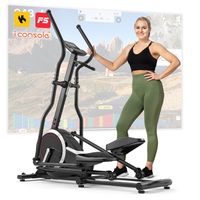 Hop-Sport Ellipsentrainer HS-070C  - Ellipsen Crosstrainer für Zuhause mit Pulsmessung und 18kg Schwungmasse, max. Benutzergewicht 150kg silber