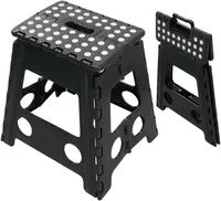 Klappbarer Tritthocker, Faltbarer Trittleiter, Rutschfest, Maximale Belastung 150KG, Fußhocker mit Griff für Kinder und Erwachsene, Schwarz