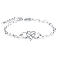 INF Charmantes, verstellbares Armband mit Zirkon-Unendlichkeits-Liebessymbol für Damen Silber