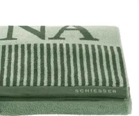 Schiesser Frottier Saunatuch Rom | 100% Baumwolle aus hachhaltiger Produktion | garngefärbt, weich, saugstark, groß | 75x200 cm | Hellgrün