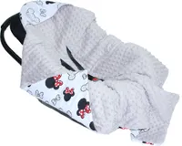 Baby Wende Einschlagdecke MINKY mit Kapuze 90x90 cm Babyschale Decke Zweiseitig 18. EI18