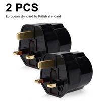 2X Reiseadapter Adapter Stecker für England - Reisestecker Stromadapter  EU zu UK Steckdose - Travel Plug(Schwarz)