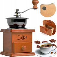 Coffee Factory Kaffeemühle Vintage - Retro Kaffeemühle - Handmühle - Kaffee - Kaffeebohnen - Manuell - Holz