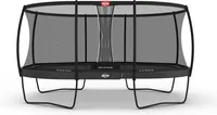 BERG Trampolin Oval Grand Champion Regular 520 grau + Safety Net Deluxe Airflow pro