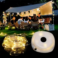 Camping Lichterkette Aufrollbar,Wasserdichte Tragbare LED Lichterkette 10m,USB-Aufladung Lichterketten Außenbereich Für Camping Hof Dekor Lichterkette
