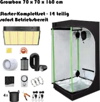 JUNG Gewächshaus Growbox Komplettset Anzuchtset mit Zuchtzelt LED-Lampe, Anbau Pflanzen, BxTxH: 70 x 70 x 160,00 cm, Growbox, Gewächshaus Komplett Set