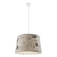 Globo Lighting lampa wisząca z tworzywa sztucznego w kolorze kawy, tekstylna, z przezroczystym zawieszeniem A1, ø: 400mm, H: 1220mm, bez 1x E27 60W 230V