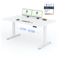 FLEXISPOT Elektrisch höhenverstellbarer Schreibtisch 160x80cm 100KG Tragkraft, Doppelmotor, 4 Memory Funktion, 25mm Einteilige Tischplatte (Weiß)