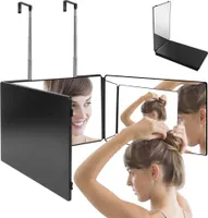 360 Grad Spiegel - Klappspiegel 3 Teilig Spiegel, Höhenverstellbarer Kosmetikspiegel Rasierspiegel Friseurspiegel für Makeup Rasieren Mit LED