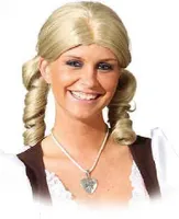 O32100-03 blond Damen Schulmädchen Perücke Bayernzöpfe