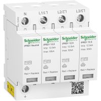 Kombinovaný zvodič typu 1+2, Acti9 iPRD1 12,5r, 3P+N, 400V AC, Imax 50kA, Schneider Electric