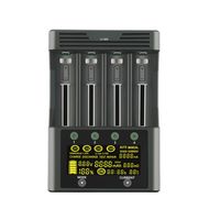 lii-600 Intelligentes Lithium-Batterieladegerät, Touch-Control-Funktion, unabhängiges 18650/21700/22650/AAA/AA USB-Ladegerät mit vier Steckplätzen, europäischer Stecker