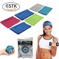 6er Set Cooling Towel für Sport & Fitness, Mikrofaser Handtuch/Kühltuch als kühlendes Handtuch für Laufen, Trekking, Reise & Yoga, Airflip Cooling Towel