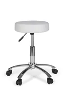Amstyle Arbeitshocker Rollhocker Stoff Arbeitsstuhl Kosmetikhocker Weiß