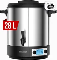 Monzana Einkochautomat 28L Stufenlosem Temperaturregler 30-100 Grad Timer Zapfhahn für 14 Gläser Glühweinkocher Einkochtopf 1800W, Variante:28L mit LCD und Timer